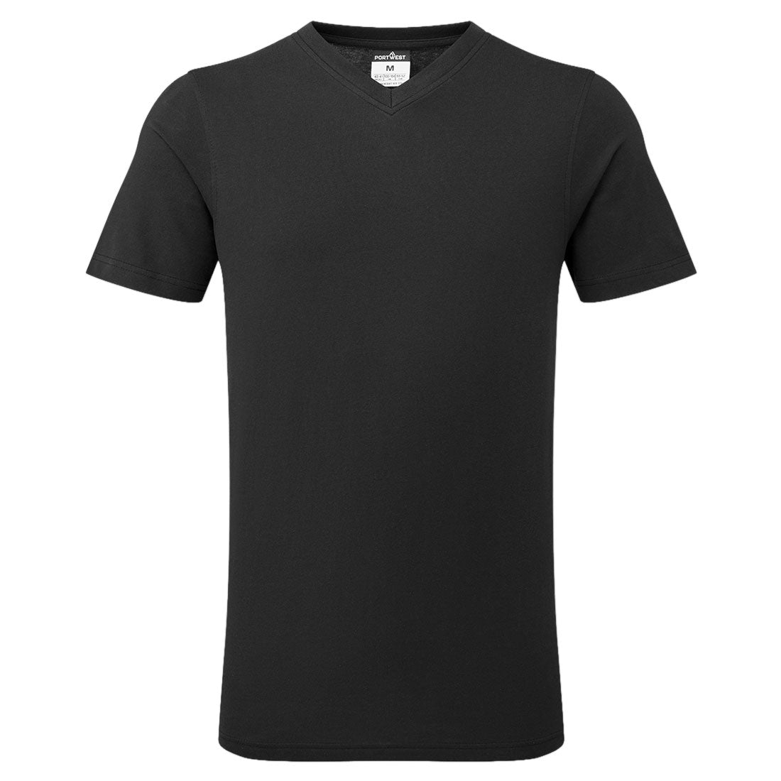 B197 - Katoenen T-shirt met V-hals - Portwest - Zwart