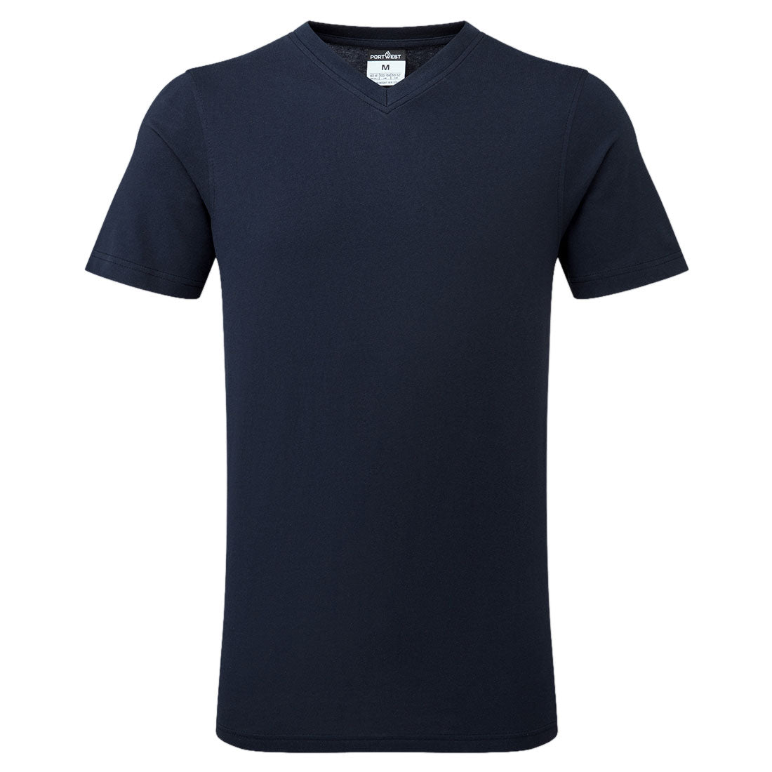 B197 - Katoenen T-shirt met V-hals - Portwest - Marineblauw