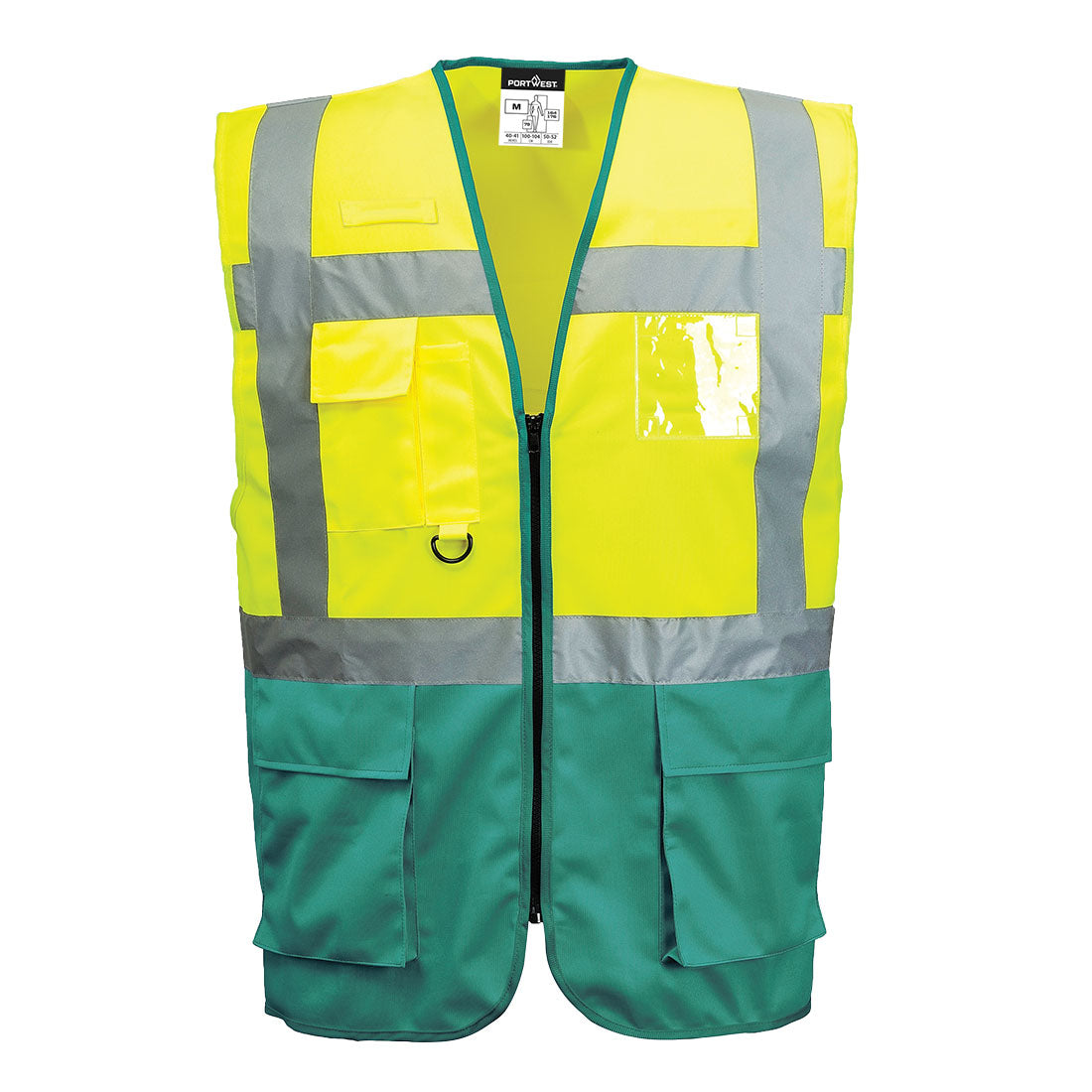 C476 - Warsaw Hi-Vis Contrast Executive Vest - Portwest - Geel/Groen