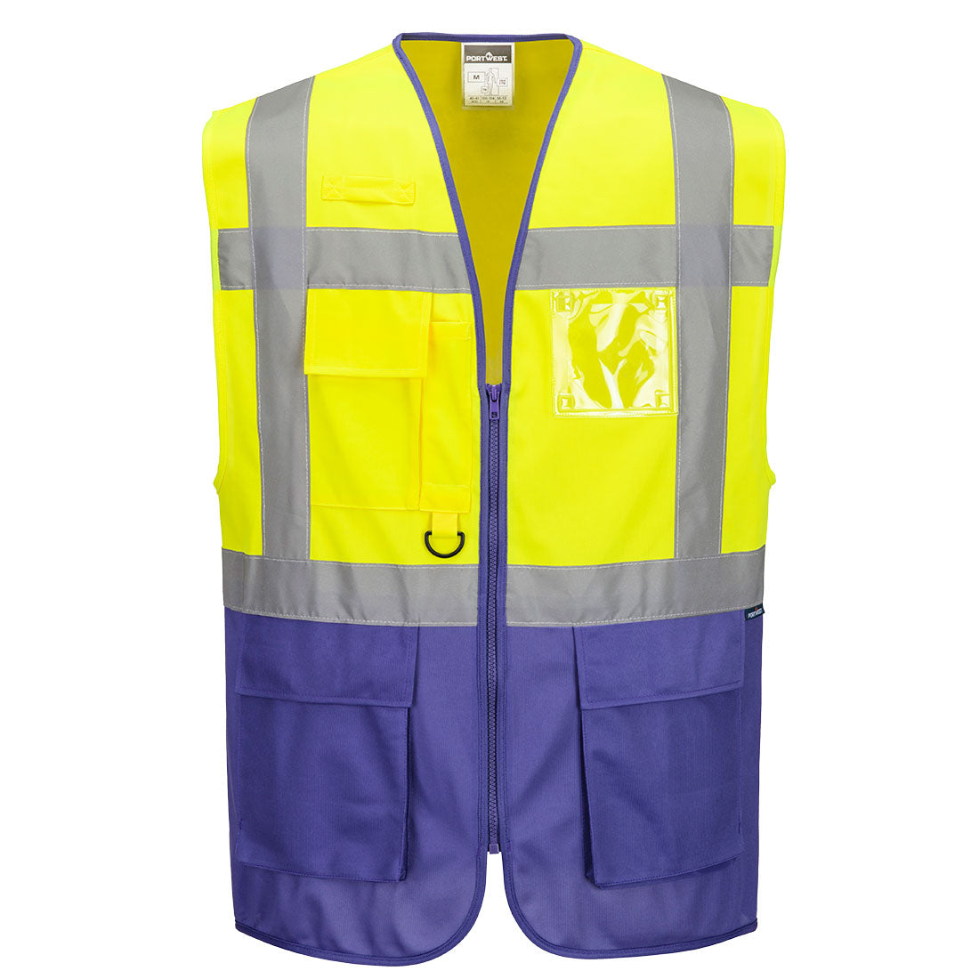 C476 - Warsaw Hi-Vis Contrast Executive Vest - Portwest - Geel/Purple