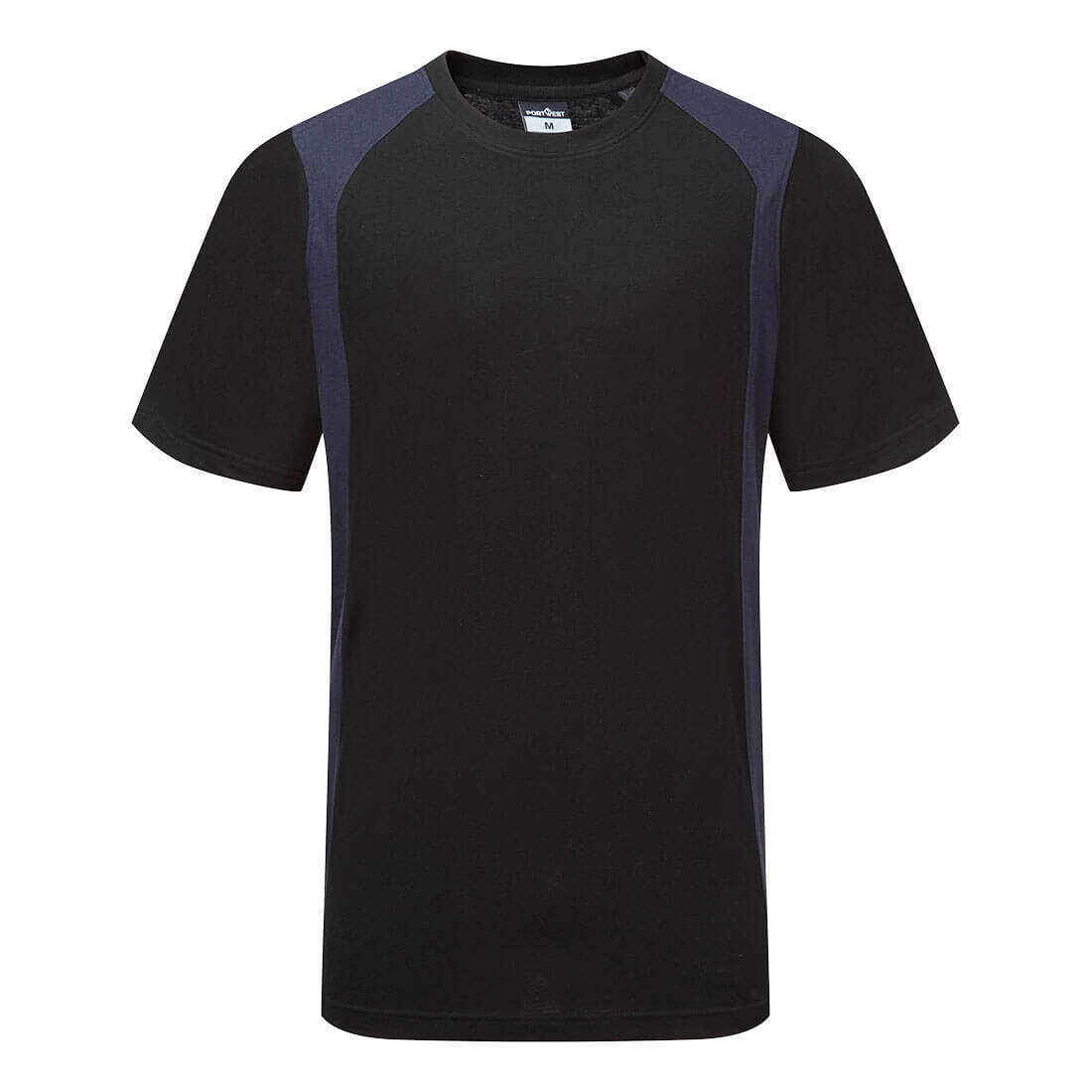 CD811 - WX2  lichtgewicht T-shirt Katoen Korte Mouw - Portwest - Zwart/Marineblauw