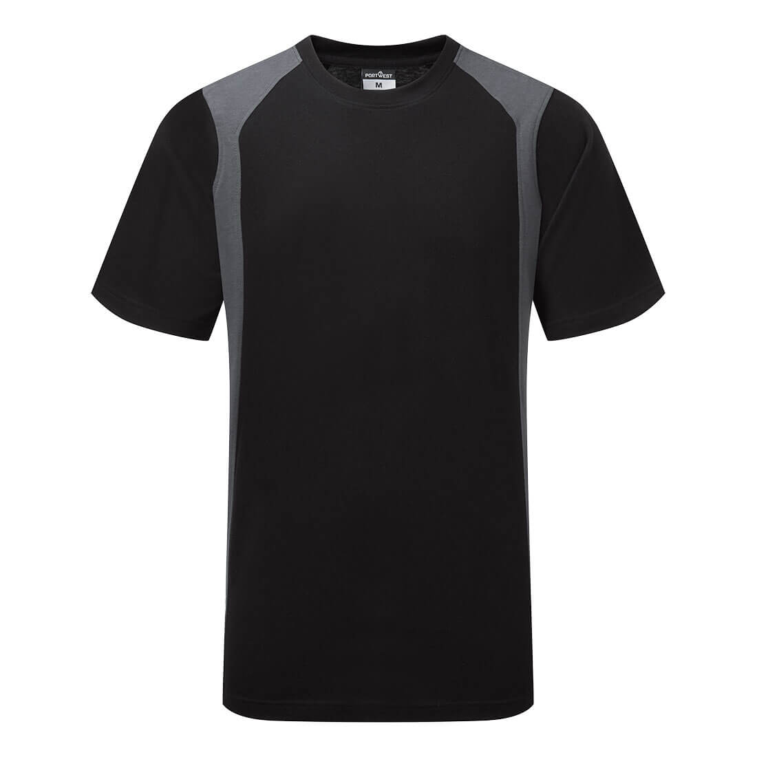 CD811 - WX2  lichtgewicht T-shirt Katoen Korte Mouw - Portwest - Zwart/Grijs