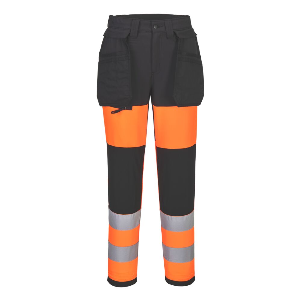 CD847 - WX2 Eco Hi-Vis klasse 1 Dames Stretch Broek - Portwest - Oranje/Zwart
