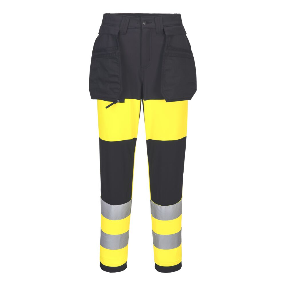 CD847 - WX2 Eco Hi-Vis klasse 1 Dames Stretch Broek - Portwest - Geel/Zwart