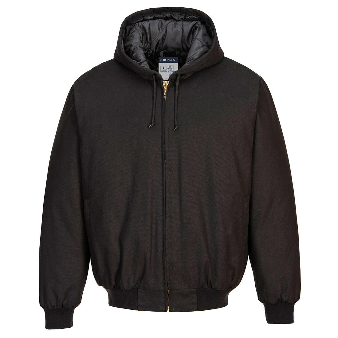 DC801 - Eendeveren gevoerd Jack met capuchon - Portwest - Zwart