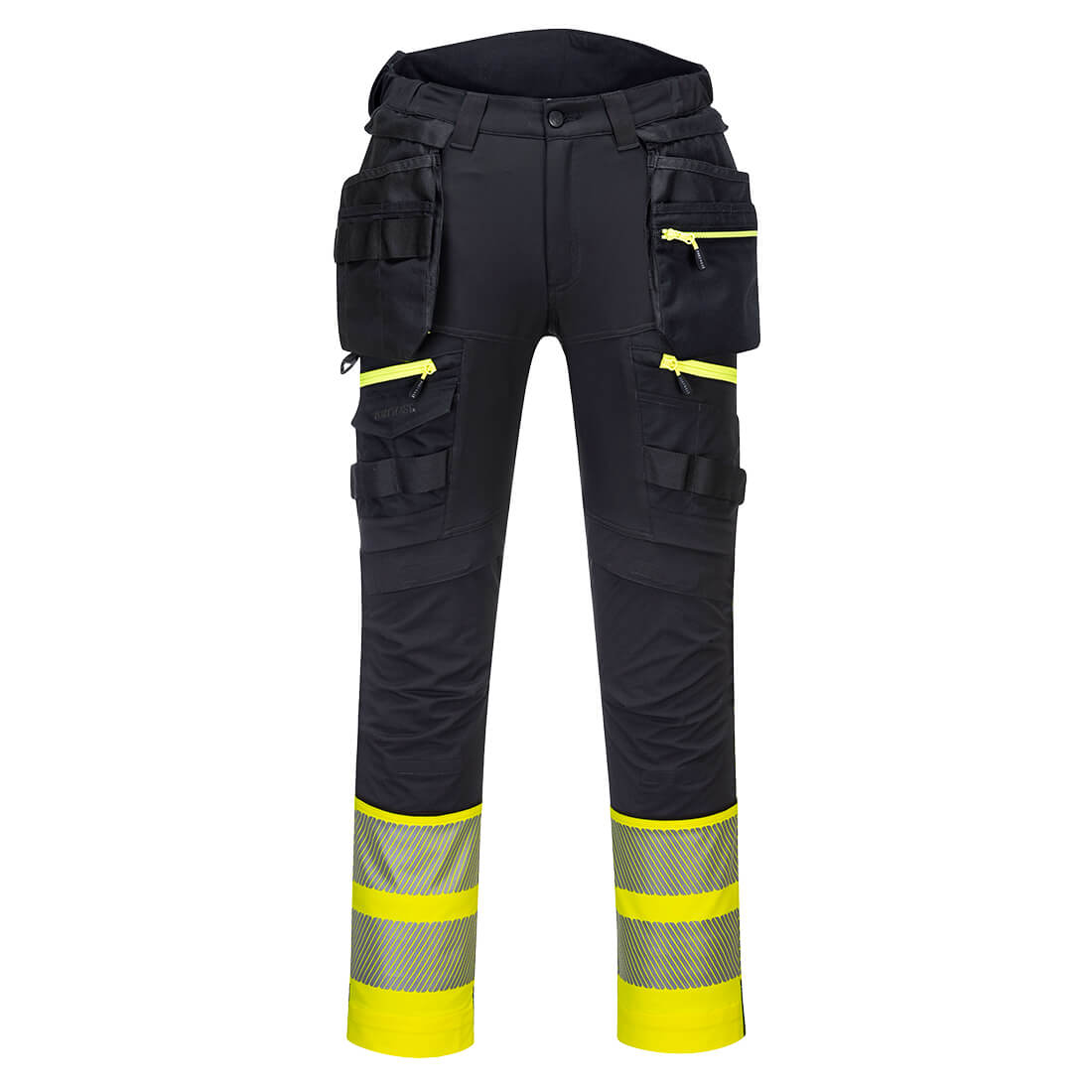 DX445 - DX4 Hi-Vis afneembare holsterzak klasse 1 broek - Portwest - Geel/Zwart