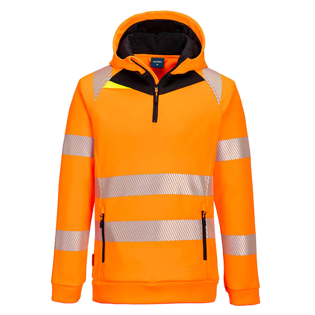 DX482 - DX4 Hi-Vis 1/4  Hoodie met rits - Portwest - Oranje/Zwart