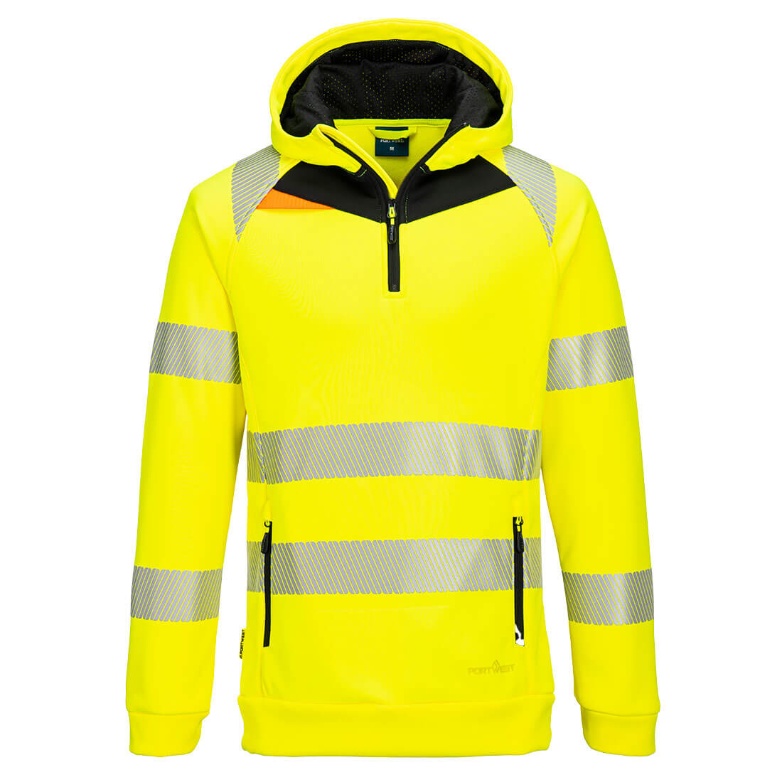 DX482 - DX4 Hi-Vis 1/4  Hoodie met rits - Portwest - Geel/Zwart