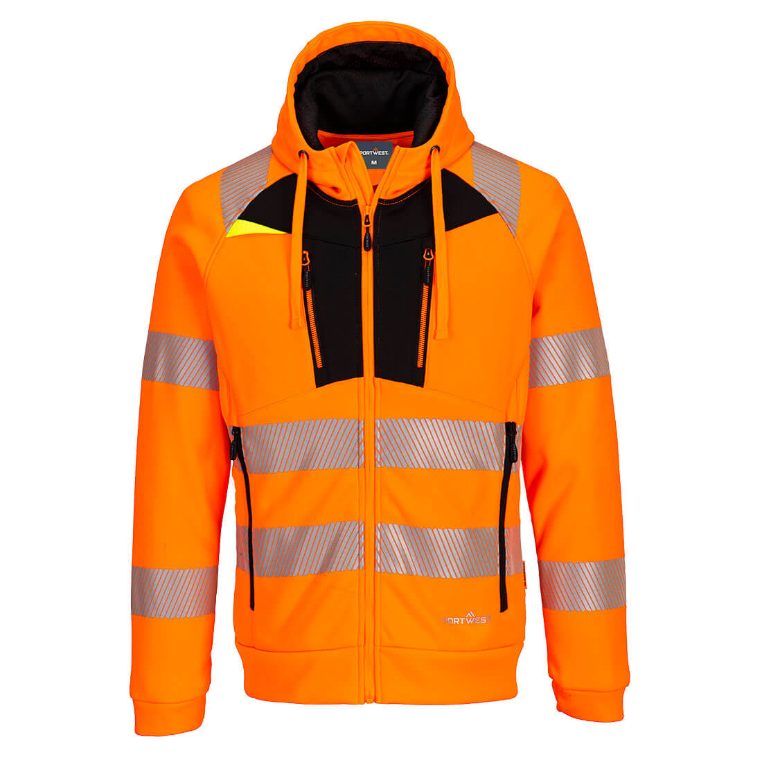 DX484 - DX4 Hi-Vis Hoodie met rits - Portwest - Oranje/Zwart