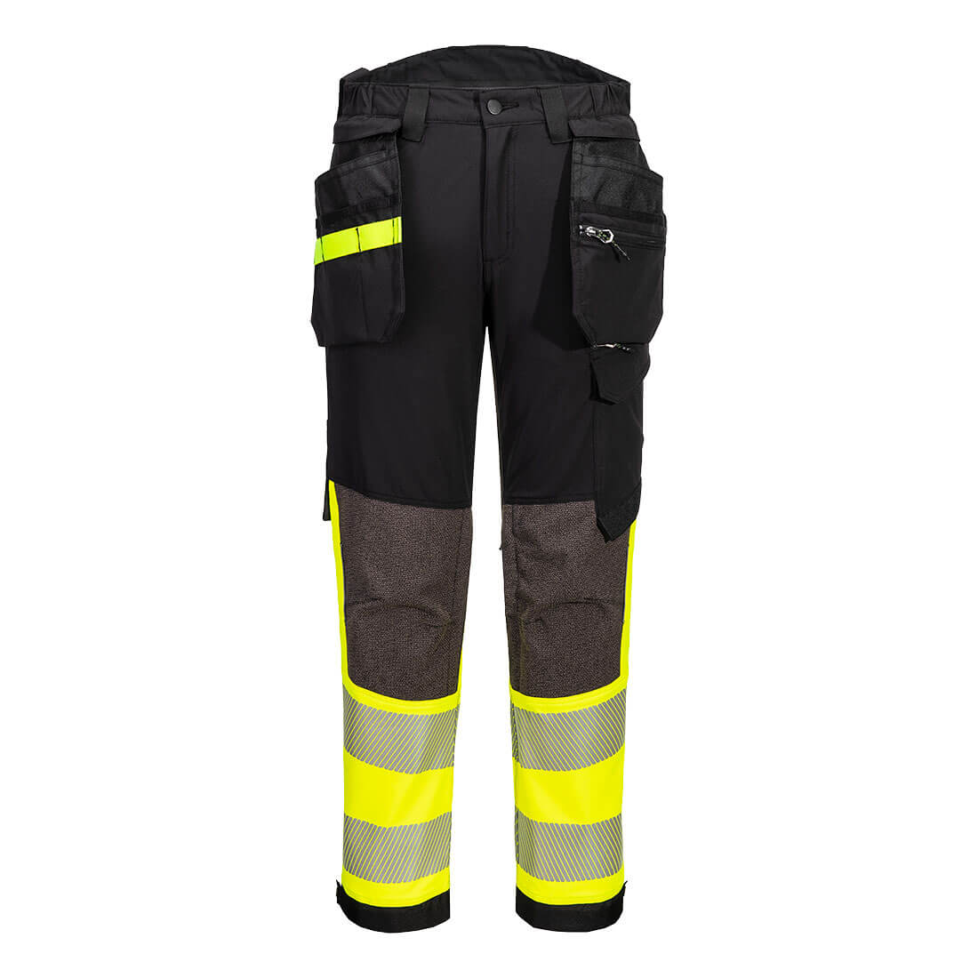 EV442 - EV4 Hi-Vis stretch broek met afneembare holsterzak klasse 1 - Portwest - Geel/Zwart