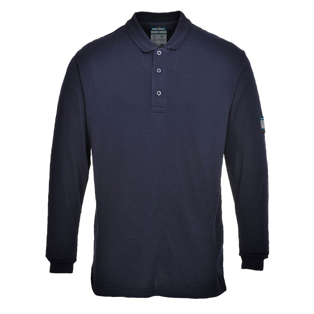 FR10 - Vlamvertragende Modaflame Antistatische lange mouw Polo Shirt - Portwest - Marineblauw