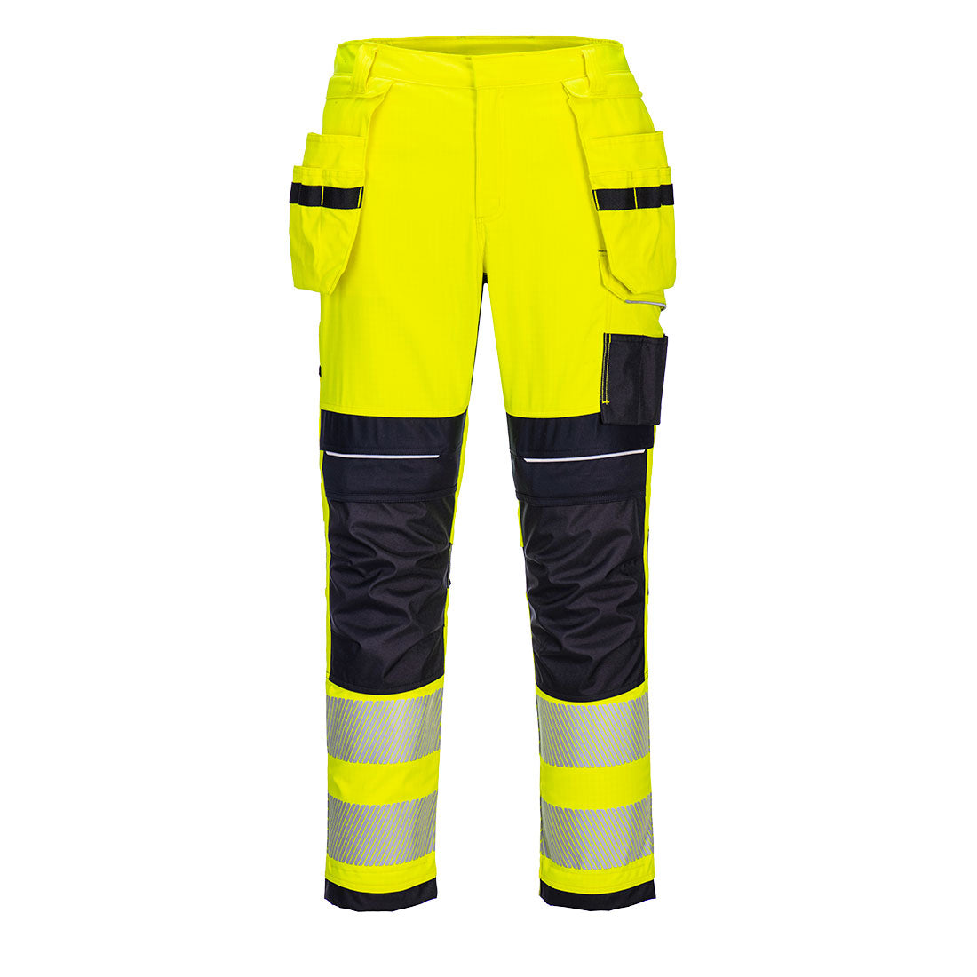 FR407 - PW3 Vlamvertragende Modaflame  Hi-Vis broek met holsterzakken - Portwest - Geel/Marineblauw