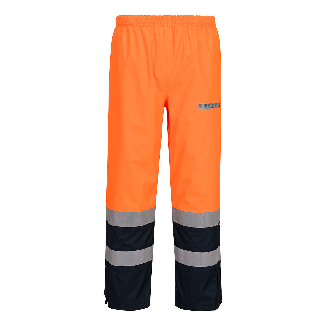 FR410 - Bizflame Regen+ Hi-Vis Vlamboog Broek - Portwest - Oranje/Marineblauw