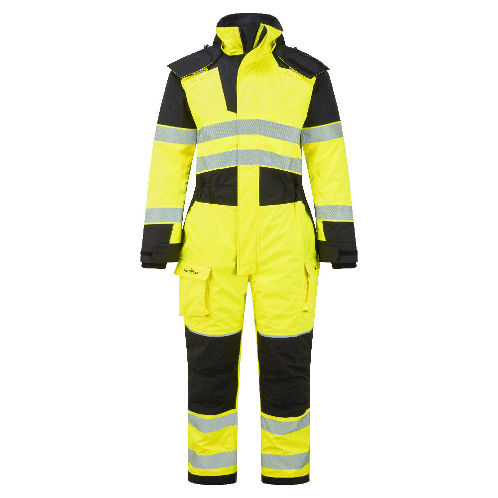FR516 - PW3 Modaflame Regen + Hi-Vis Multi-Norm Vlamvertragende Winteroverall - Portwest - Geel/Zwart