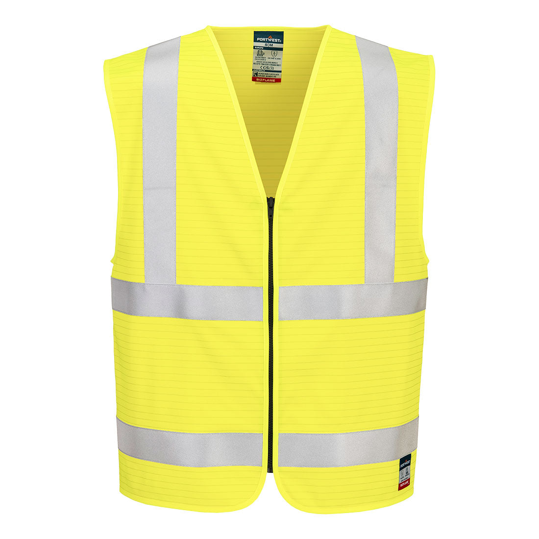 FR615 - Bizflame Hi-Vis FR Vest met rits - Portwest - Geel