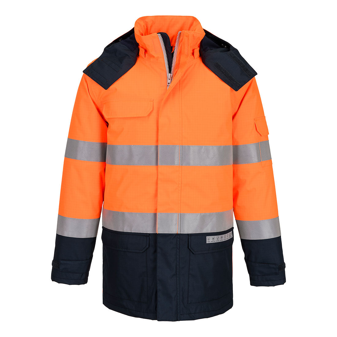FR617 - Bizflame Rain+ Hi-Vis Multi-Norm Contrast FR Winterjack - Portwest - Oranje/Marineblauw