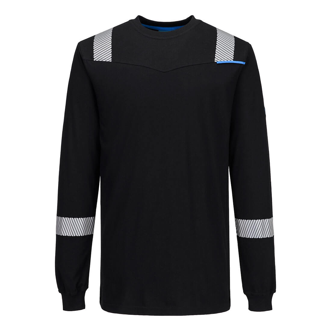 FR751 - WX3 Modaflame gebreid Hi-Vis FR T-shirt met lange mouwen - Portwest - Zwart