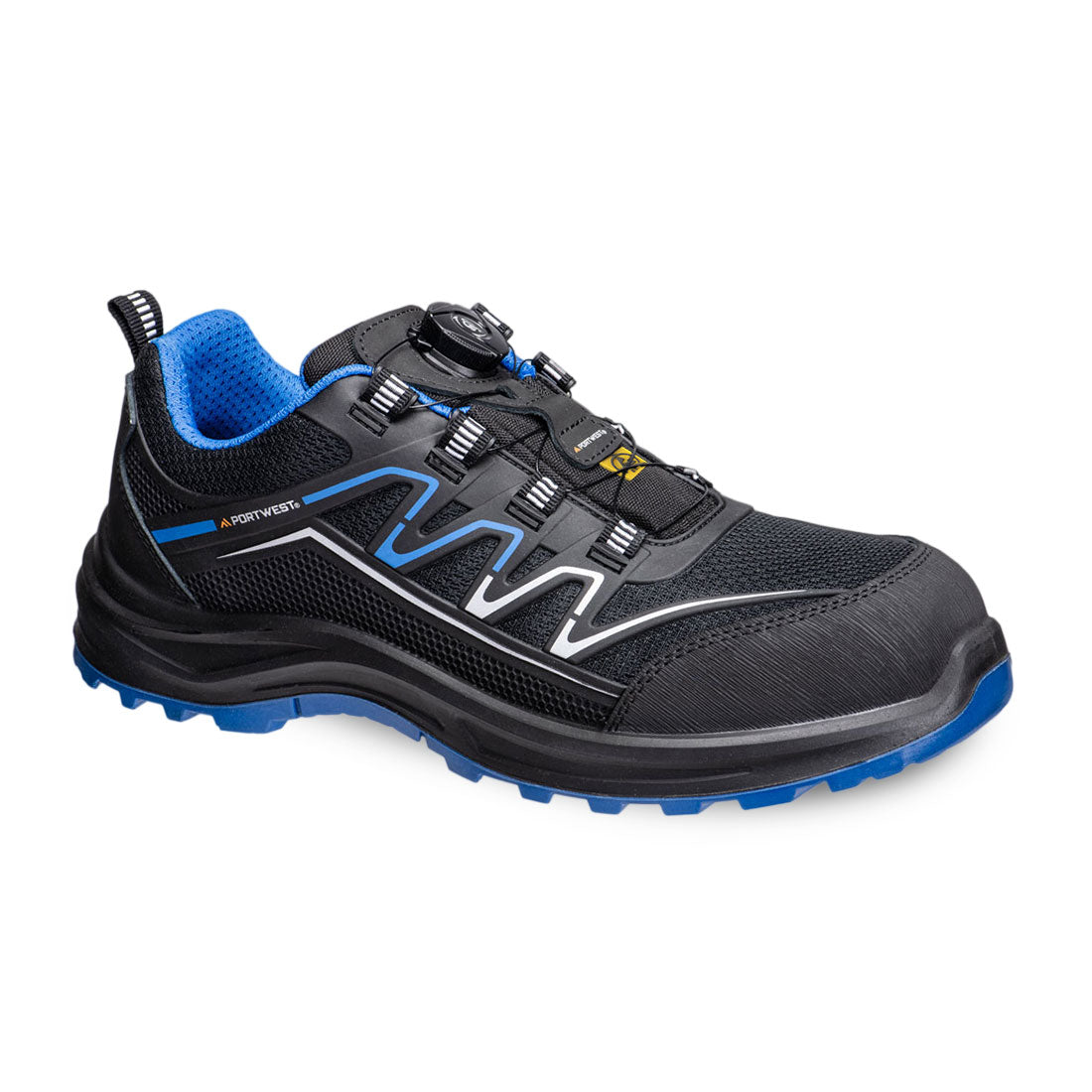 FT32 - Werkschoen Composiet KPU en Mesh Trainer S1PS ESD SR FO - Portwest - Zwart/Blauw