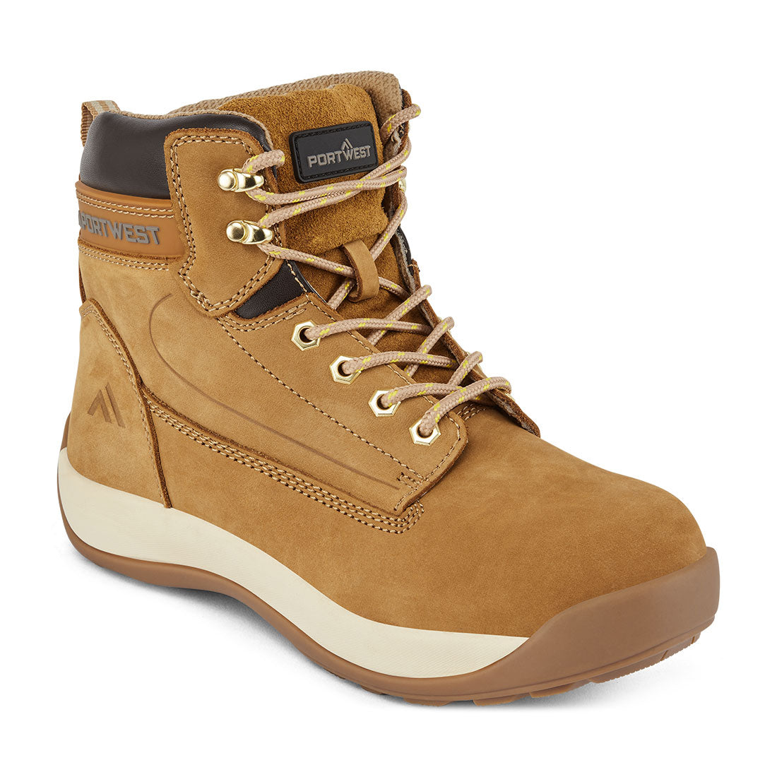 FW32 - Stalen Nubuck Leren Halfhoge Schoen S3 HRO - Portwest - Honey