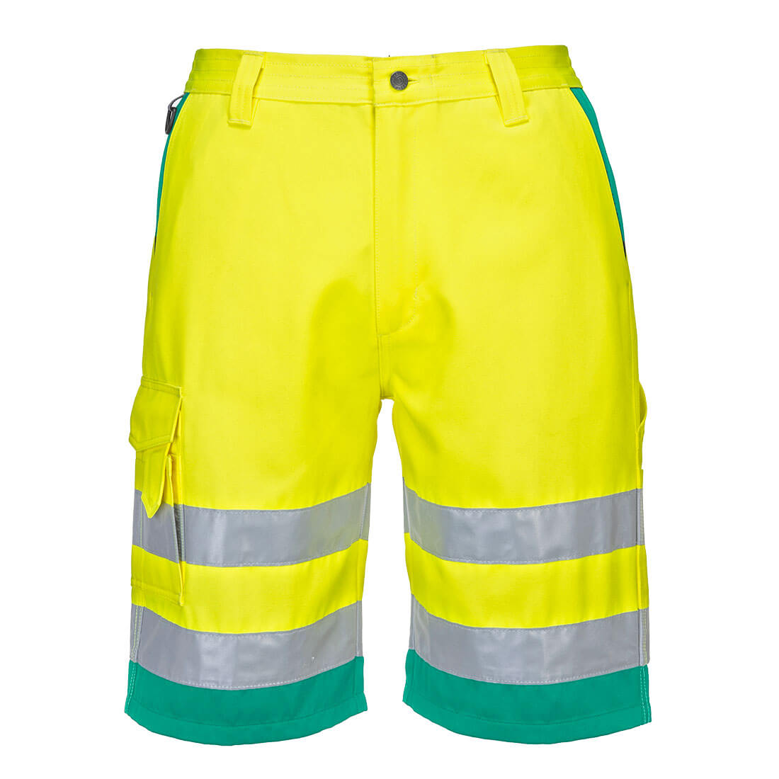 L043 - Hi-Vis lichtgewicht polykatoen korte broek - Portwest - Geel/Teal
