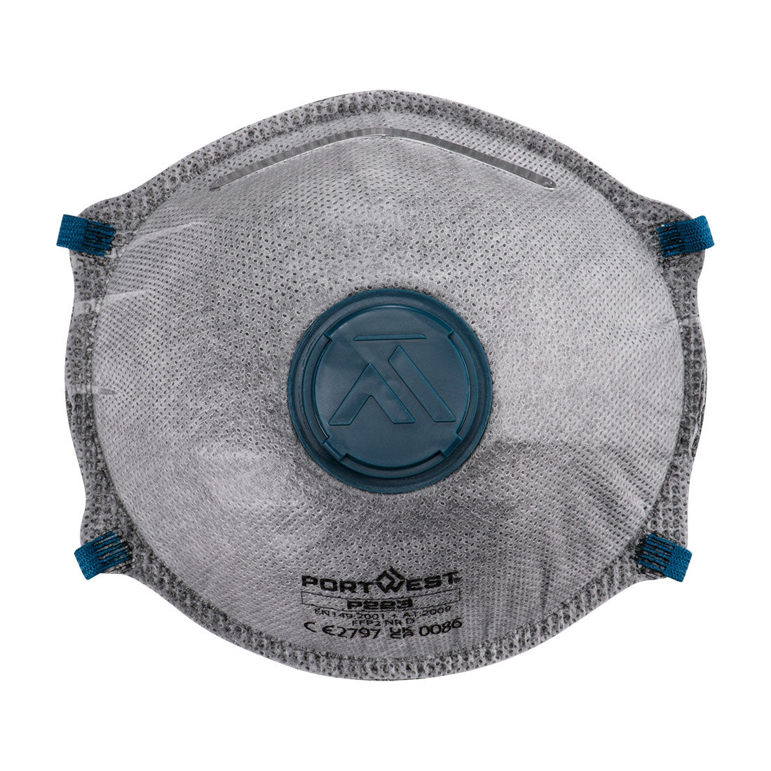 P223 - FFP2 Koolstof Gevouwen Dolomite Masker - Portwest - Wit