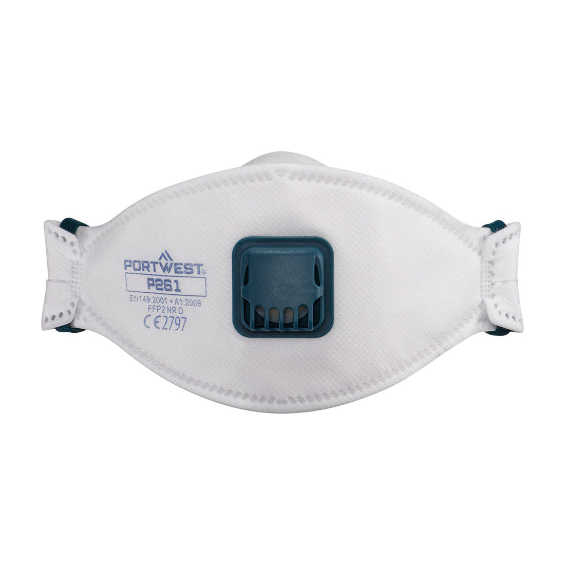 P261 - Trifold FFP2 Dolomite Gevouwen Masker (Pk 10) - Portwest - Wit