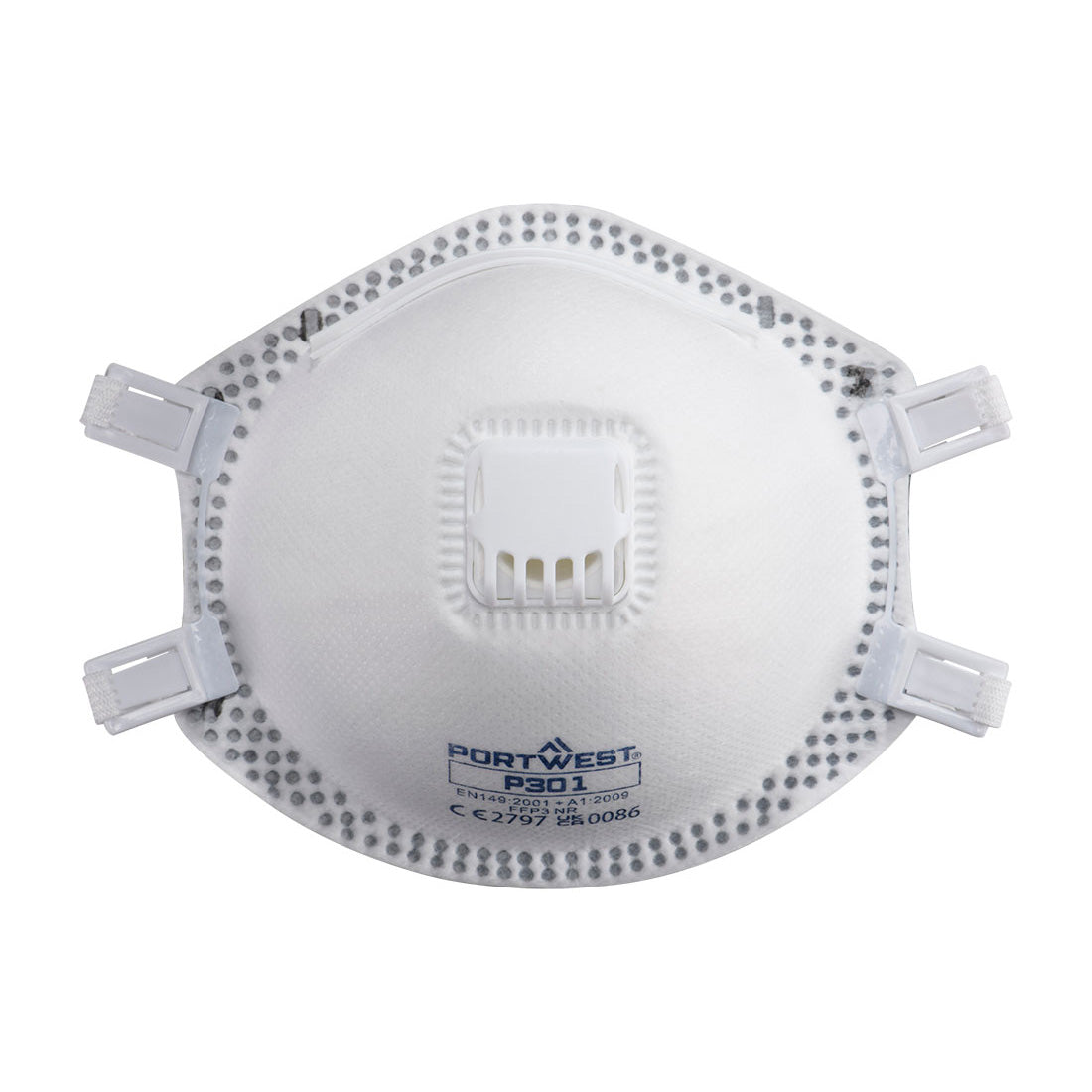P301 - FFP3 Masker met Ventiel (Pk10) - Portwest - Wit