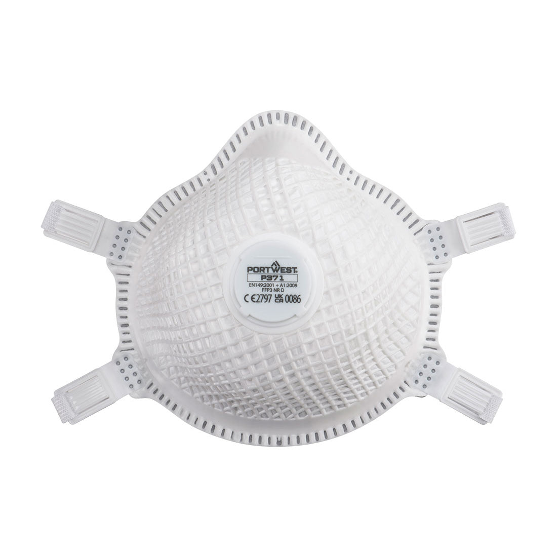 P371 - ERGONET FFP3 Dolomite Masker met Ventiel - Portwest - Wit