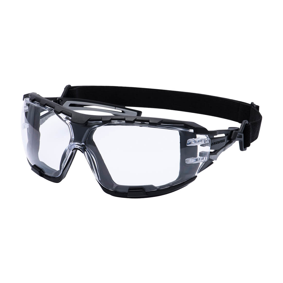PR02 - Antraciete Wraparound Plus Veiligheidsbril - Portwest - Clear