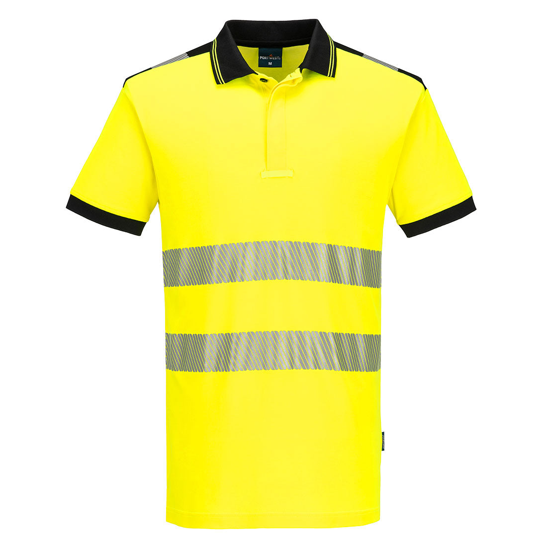 PW317 - PW3 Hi-Vis Katoen comfort Poloshirt Korte Mouw - Portwest - Geel/Zwart