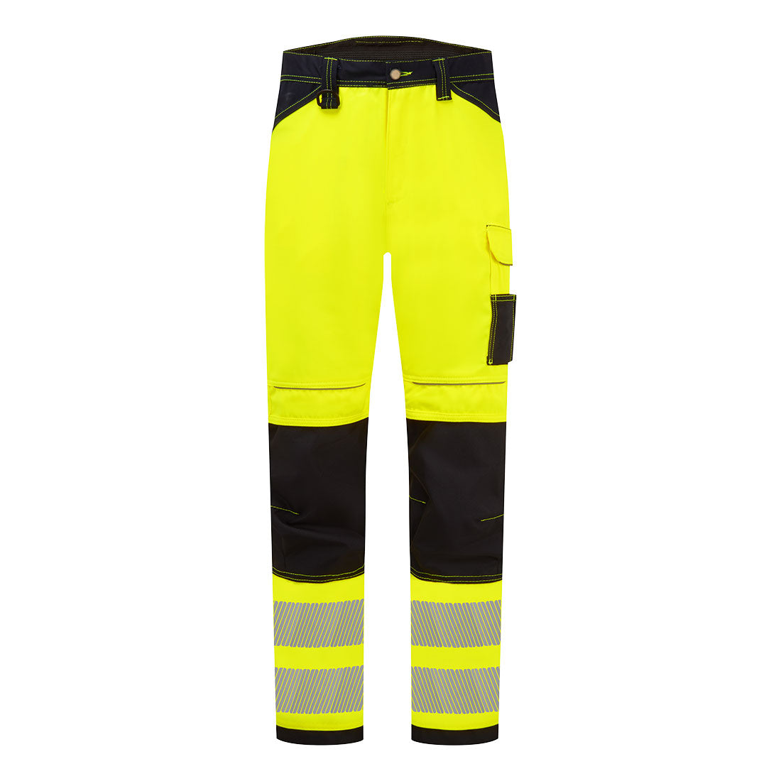 PW340 - PW3 Hi-Vis Broek - Portwest - Geel/Marineblauw Kort