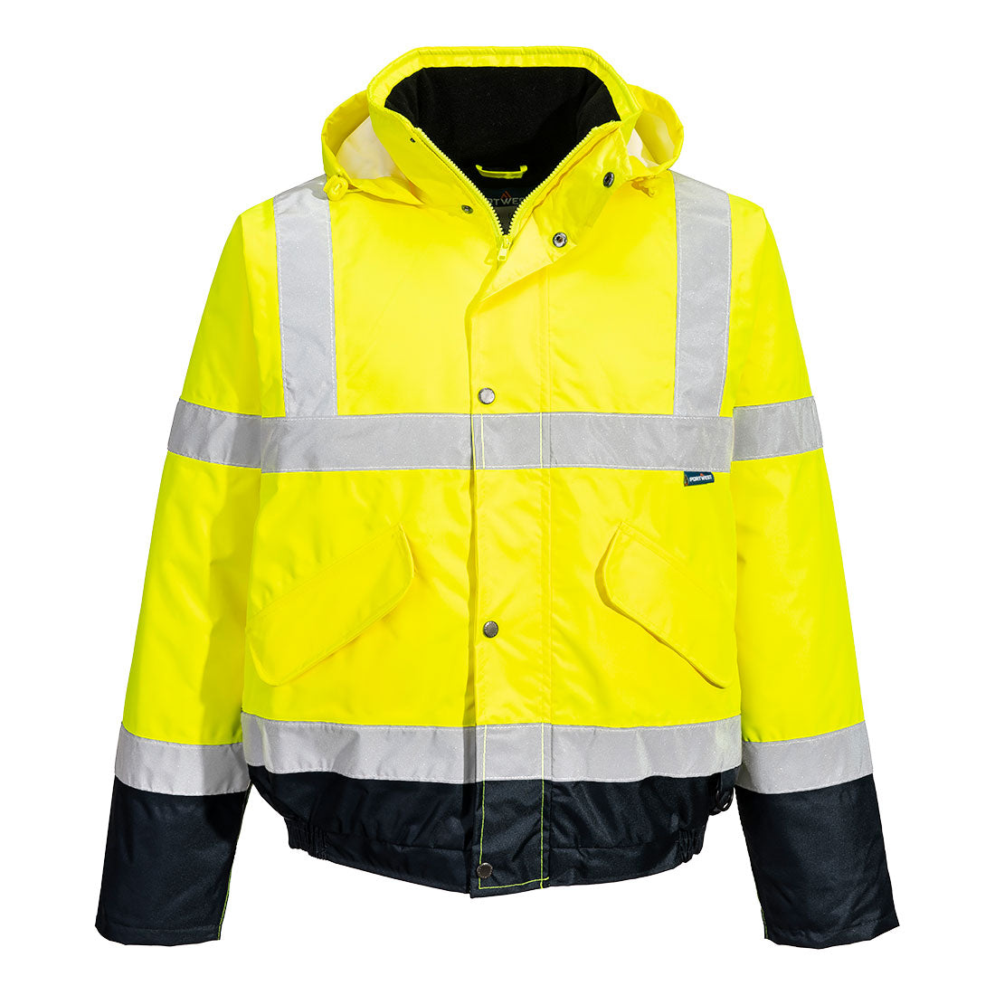 S266 - Hi-Vis tweekleuren bomberjack - Portwest - Geel/Marineblauw