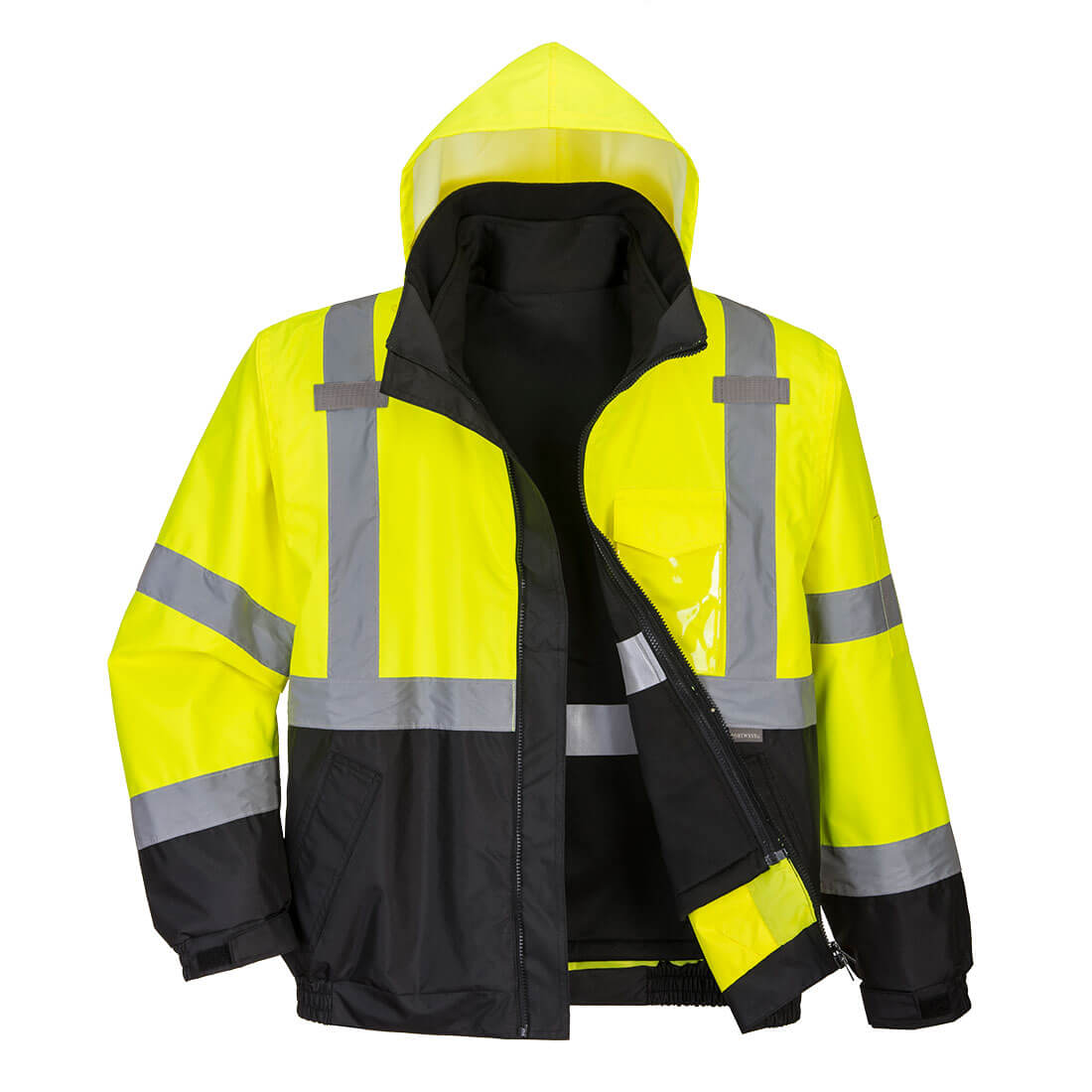 S365 - Hi-Vis Premium 3-in-1 Premium Contrast Bomberjack - Portwest - Geel/Zwart