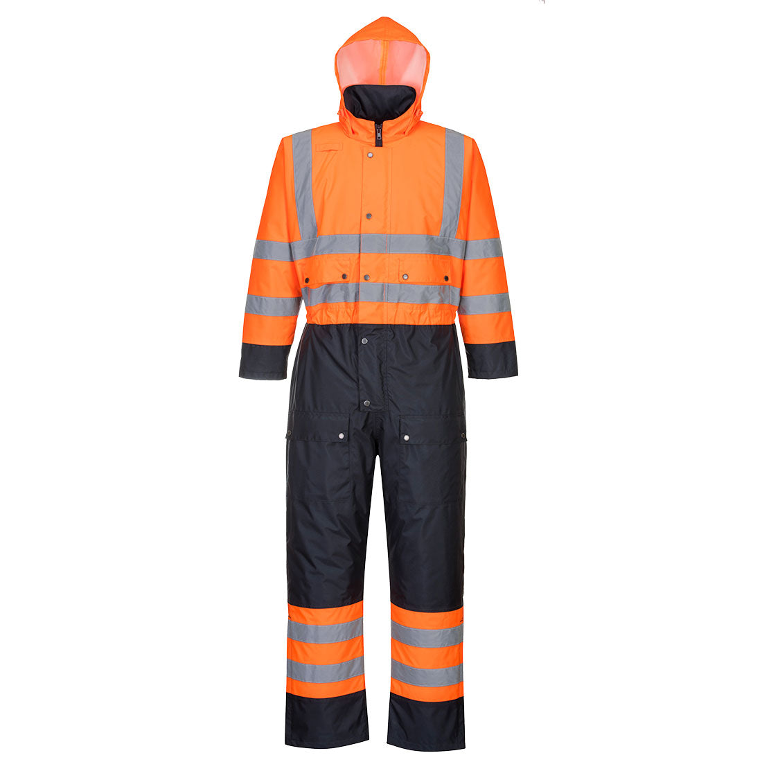 S485 - Hi-Vis Tweekleuren Overall - Gevoerd - Portwest - Oranje/Marineblauw