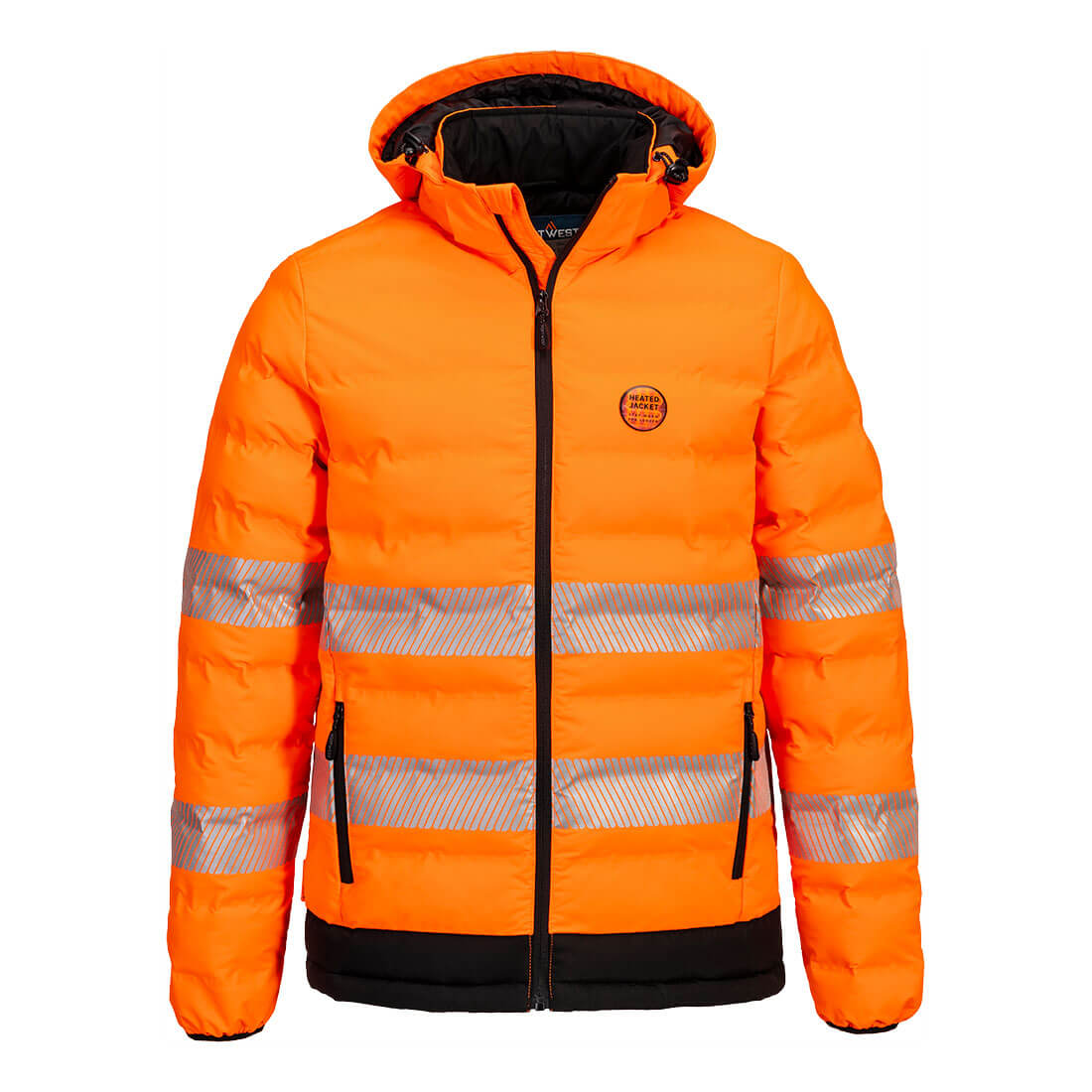 S548 - Hi-Vis Ultrasonisch Verwarmd Tunnel Jack - Portwest - Oranje/Zwart