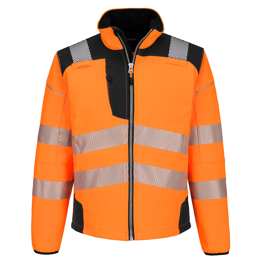 T402 - PW3 Hi-Vis Softshell Jack - Portwest - Oranje/Zwart