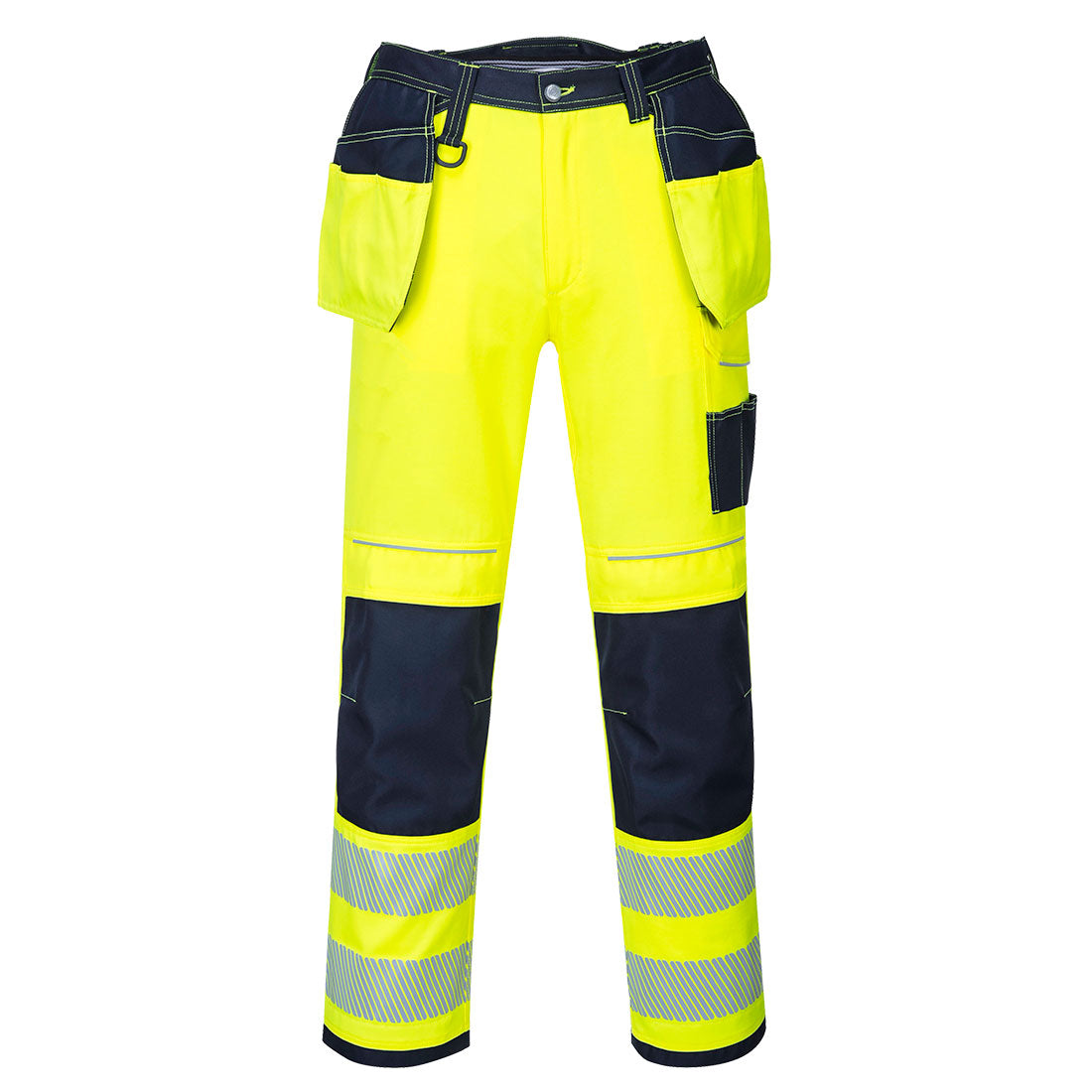 T501 - PW3 Hi-Vis Werkbroek met Holster Pockets - Portwest - Geel/Marineblauw Kort