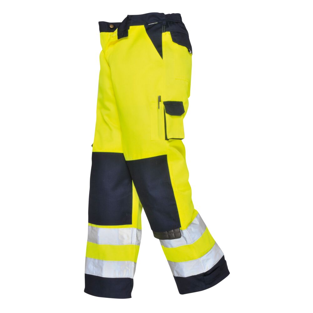 TX51 - Lyon Hi-Vis Broek - Portwest - Geel/Marineblauw