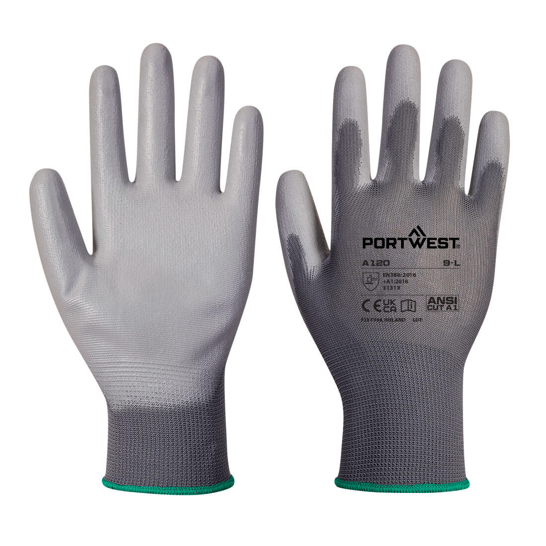 VB120 - Verkoopautomaten PU Palm Handschoen (288 paar) - Portwest - Grijs