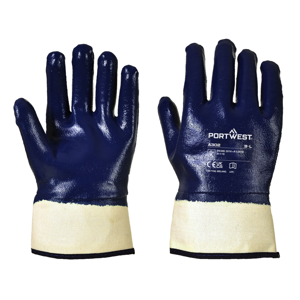 Volledig Gedipte Nitril Veiligheids Manchet - Portwest A302 Portwest