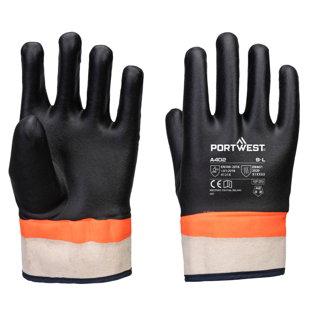 Grip PVC Sandy Dubbel gedipte handschoen - Portwest A402 Portwest
