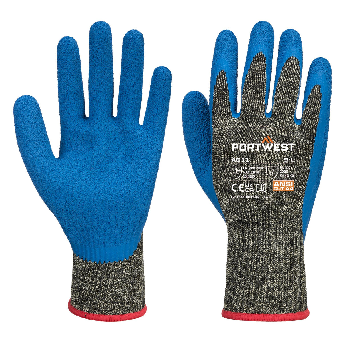 A611 - Snijbestendige Aramide/Latex handschoen - Portwest