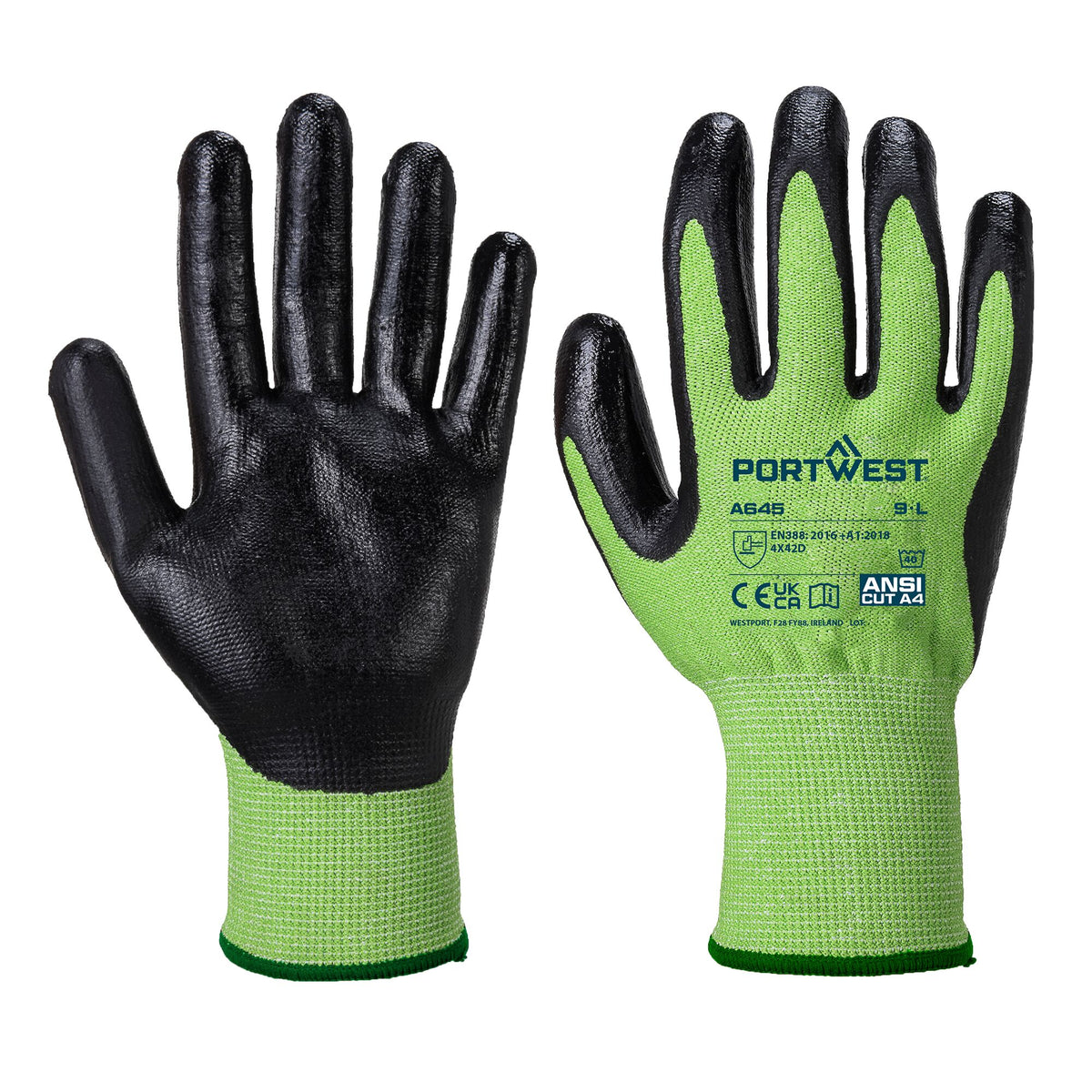 GROEN Snijbestendig, Nitril coating - Portwest A645 Portwest