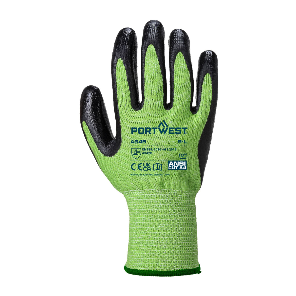 GROEN Snijbestendig, Nitril coating - Portwest A645 Portwest