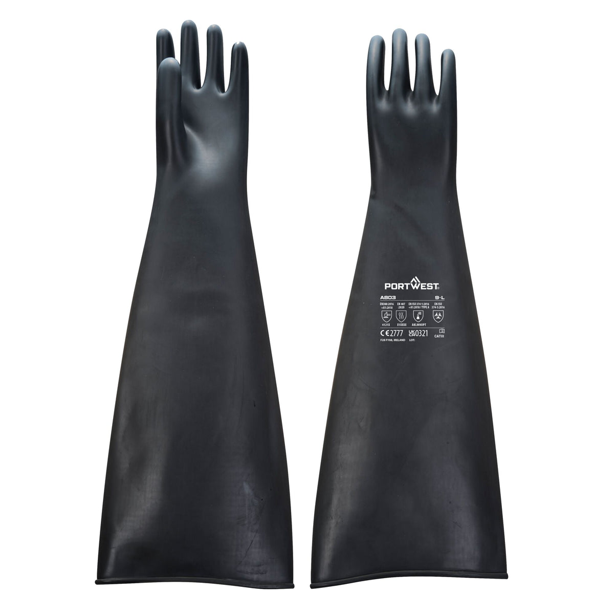 Zwaargewicht latex-rubberhandschoen 600 mm - Portwest A803 Portwest