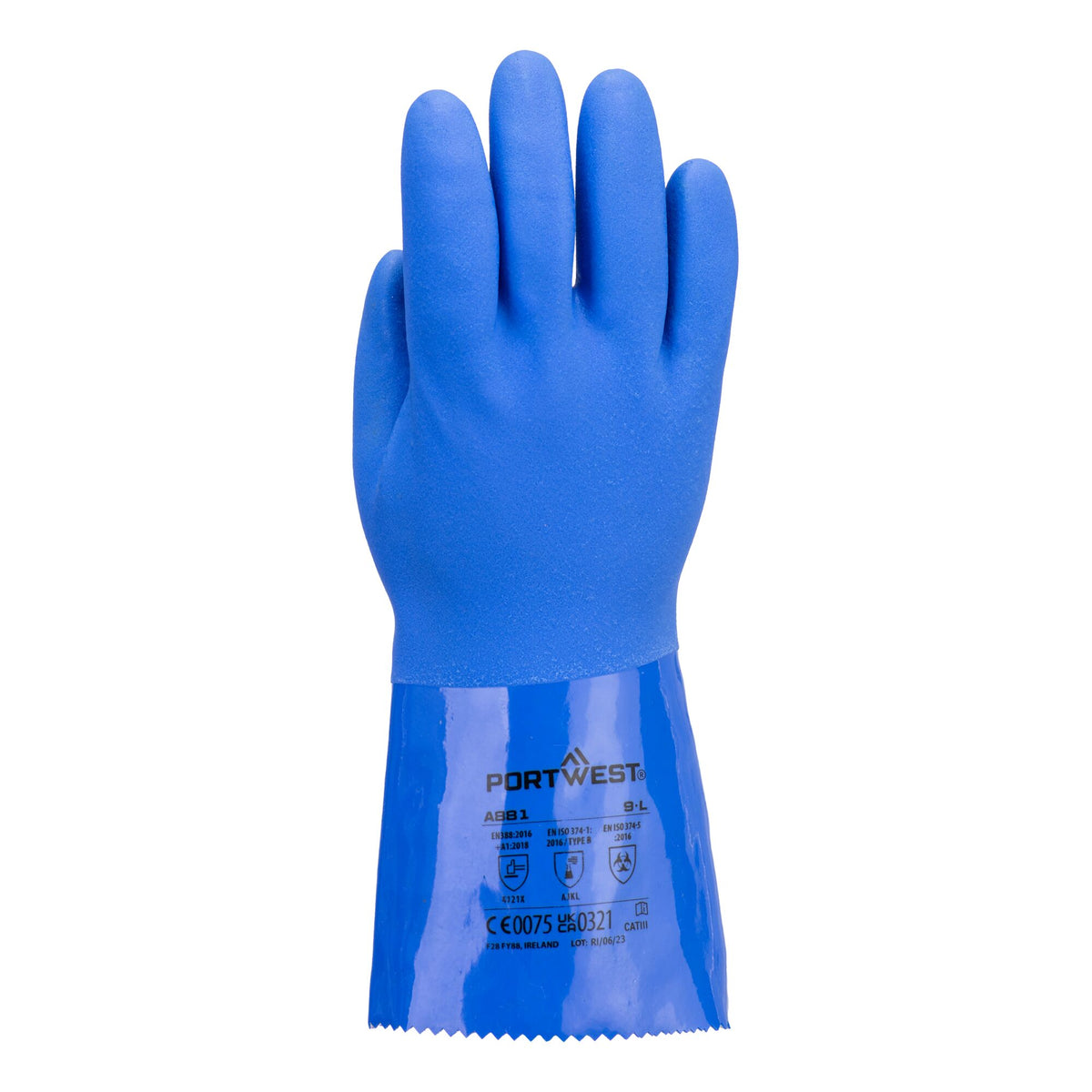 Chemical-resistant blue PVC glove - Portwest A881
