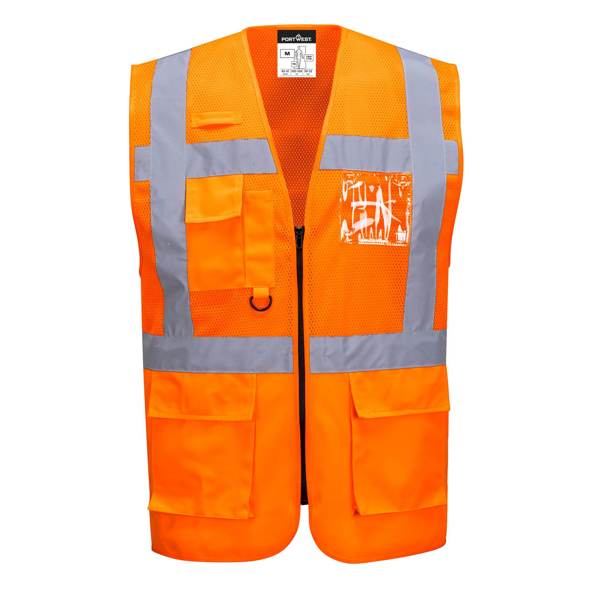 Madrid Hi-Vis Half Mesh Executive Vest - Portwest C496