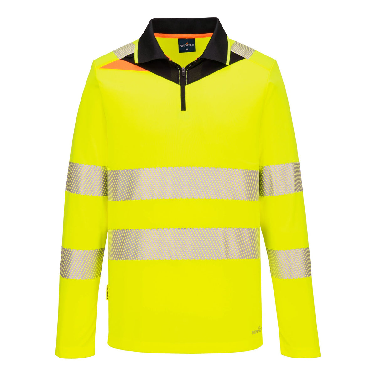 Polo de manga comprida de alta visibilidade DX4 com fecho de correr - Portwest DX419