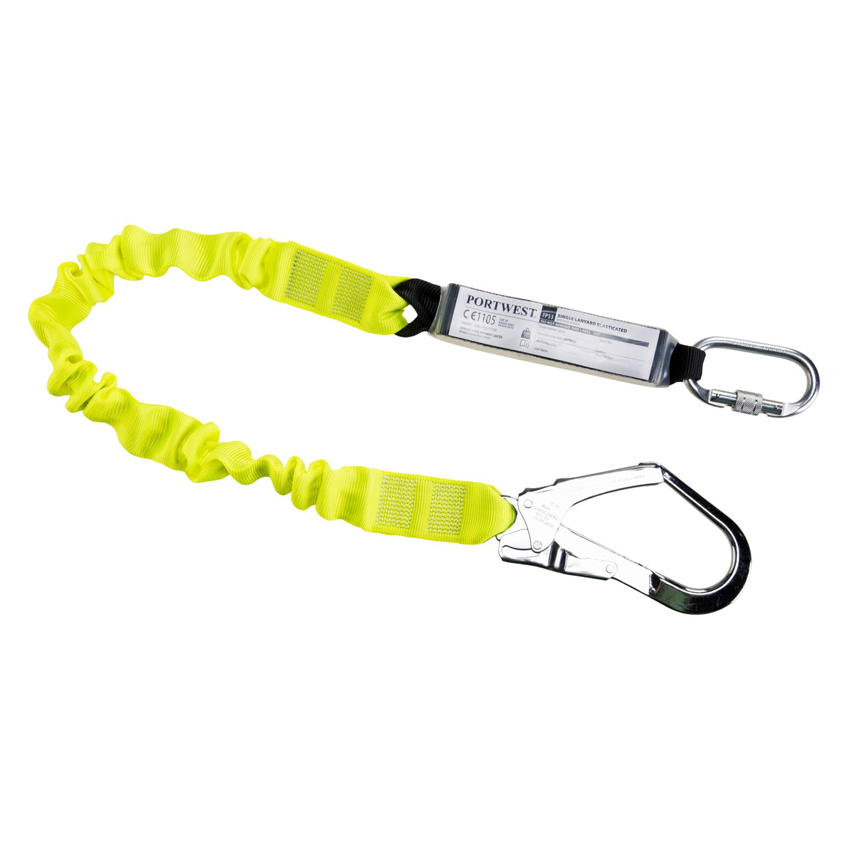 Single elasticated lanyard with shock absorber - Portwest FP53