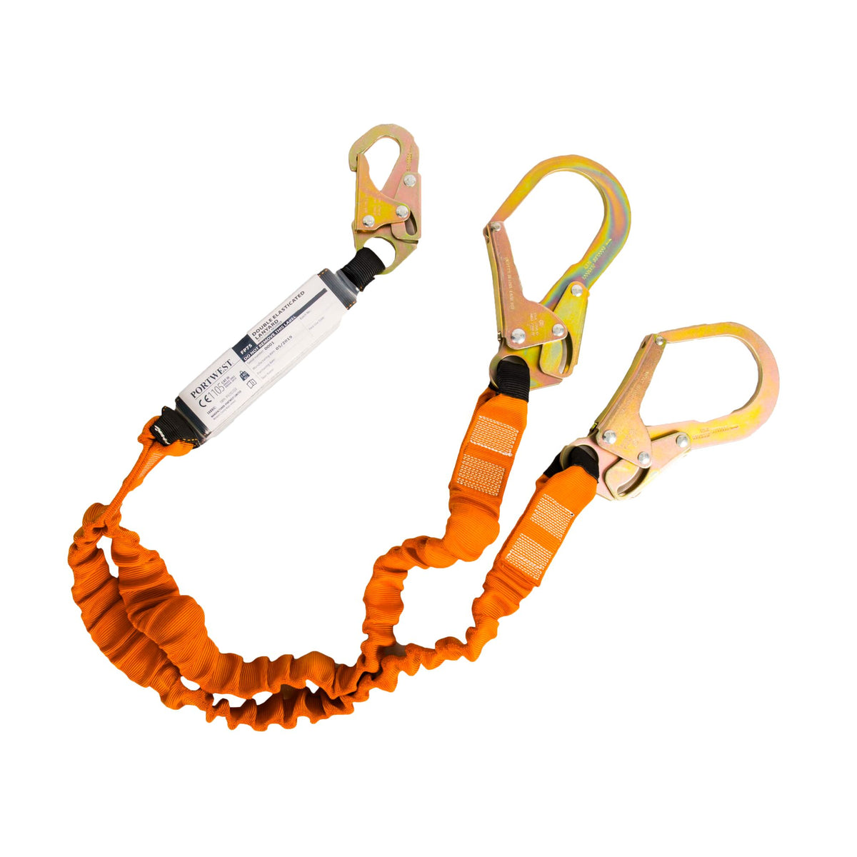 Double 140kg Fall Arrest Lanyard with Shock Absorber - Portwest FP75